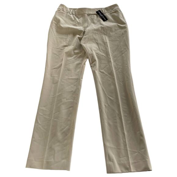 Panticular Peace of Cloth Pants Womens 30 Cream Slit Ankle Bootcut Trouser Pleat - Picture 2 of 9